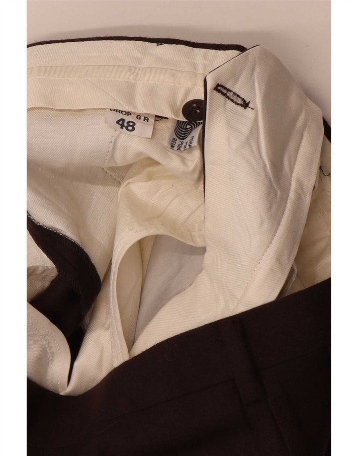 Vintage Mens Pegged Suit Trousers IT 48 Medium W32 L34 Brown