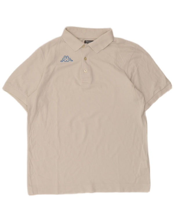 Kappa Mens Polo Shirt Medium White Cotton