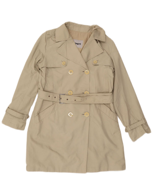 Allegri Womens Trench Coat IT 44 Medium Beige Polyester