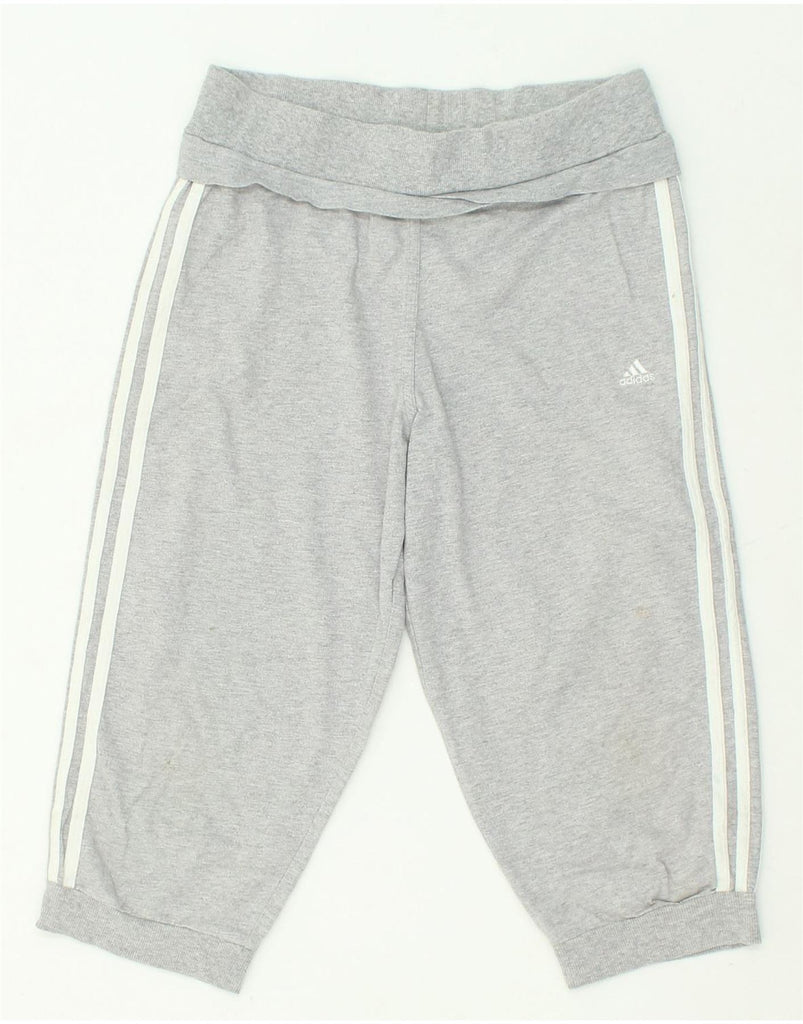 ADIDAS Girls Capri Tracksuit Trousers Joggers 15-16 Years Grey Cotton | Vintage Adidas | Thrift | Second-Hand Adidas | Used Clothing | Messina Hembry 