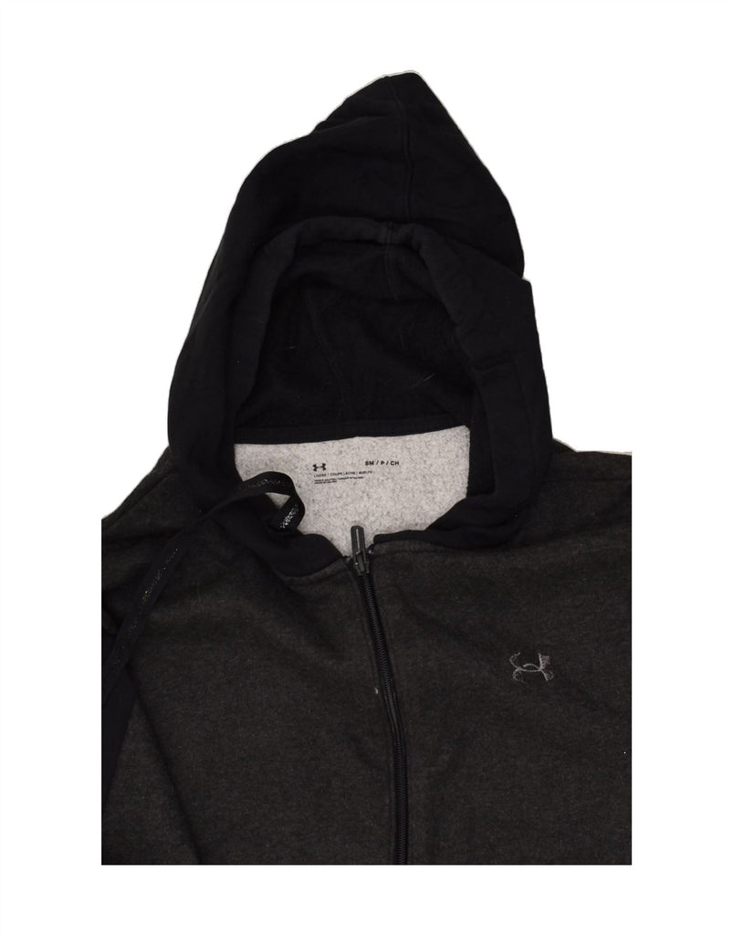 UNDER ARMOUR Womens Zip Hoodie Sweater UK 10 Small Grey Colourblock Cotton | Vintage Under Armour | Thrift | Second-Hand Under Armour | Used Clothing | Messina Hembry 