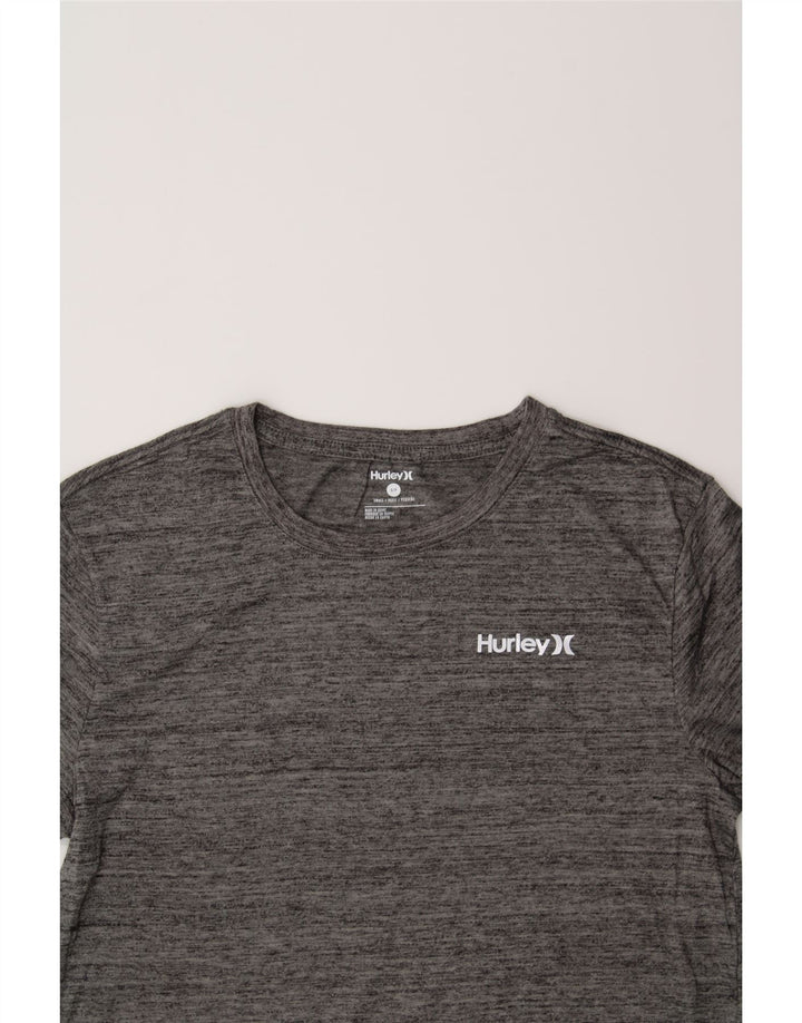HURLEY Womens T-Shirt Top UK 10 Small Grey Polyester Vintage Hurley and Second-Hand Hurley from Messina Hembry 