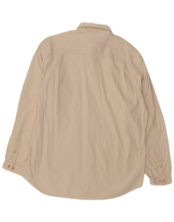 Think Pink Mens Corduroy Shirt Large Off White Cotton