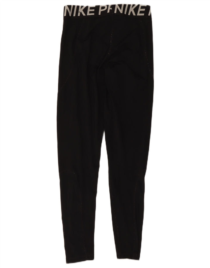 Nike Girls Graphic Leggings 12-13 Years Large Black Polyester