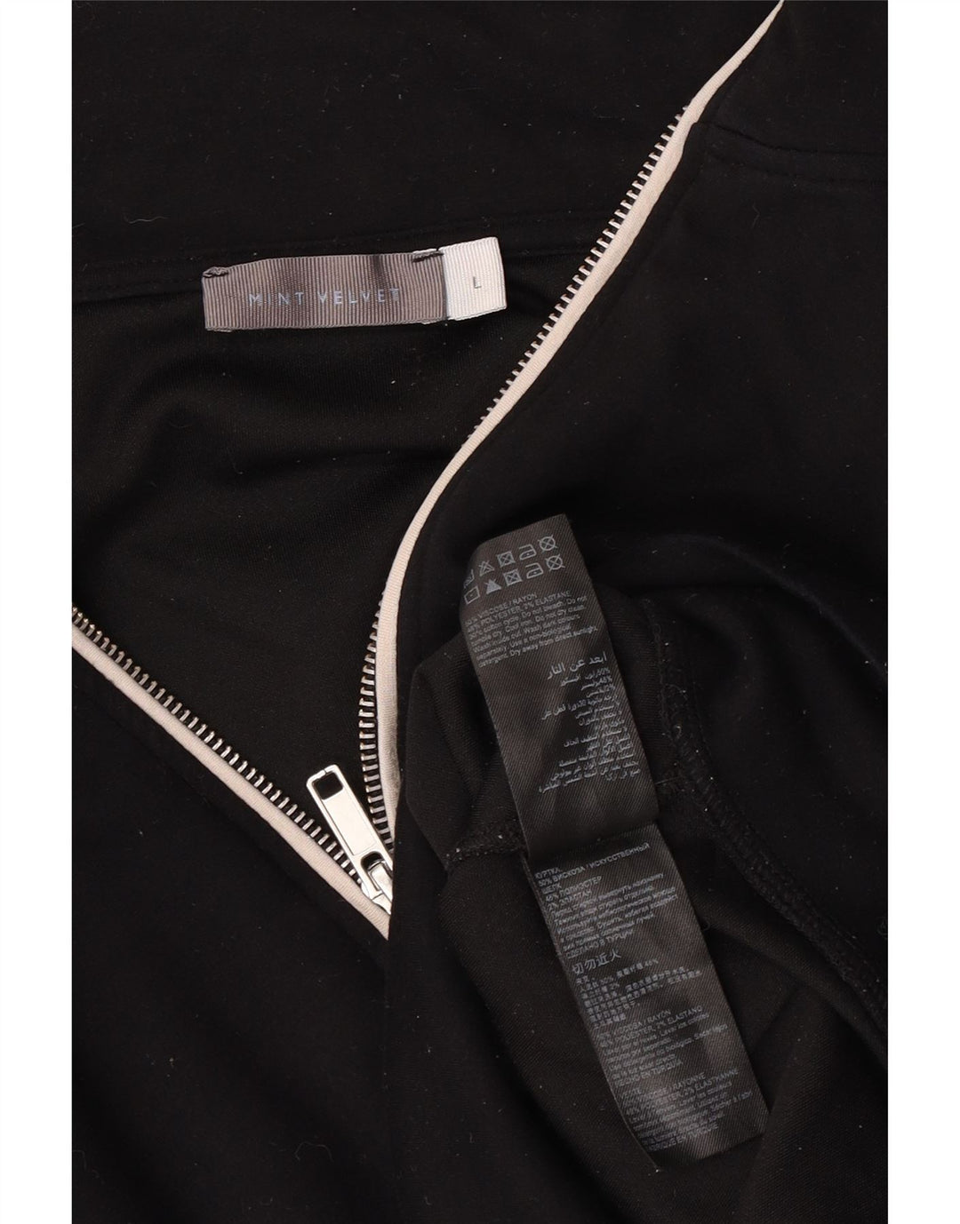 MINT VELVET Womens Tracksuit Top Jacket UK 16 Large Black Colourblock