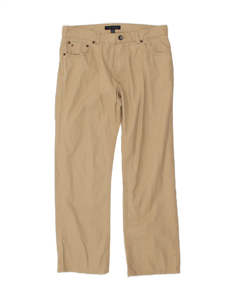 TOMMY HILFIGER Mens Straight Casual Trousers W32 L30 Beige Cotton Vintage Tommy Hilfiger and Second-Hand Tommy Hilfiger from Messina Hembry 
