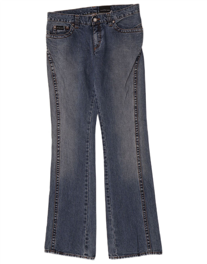 Calvin Klein Womens Flared Jeans W30 L34 Blue Cotton