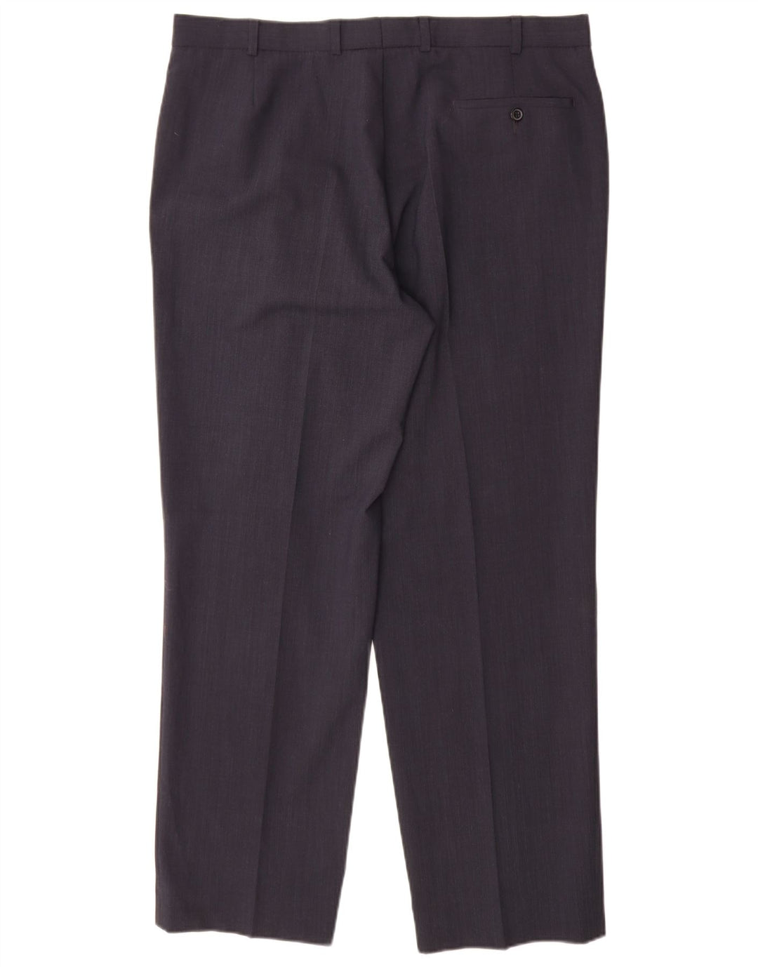 Marks & Spencer Mens Straight Suit Trousers W38 L31 Navy Blue Polyester
