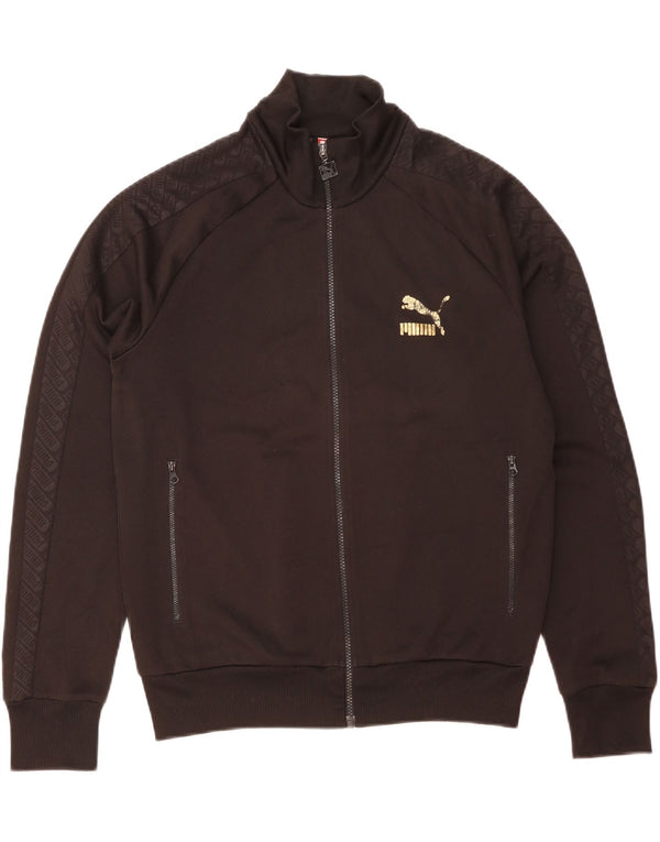 Puma Mens Graphic Tracksuit Top Jacket Large Black Polyester