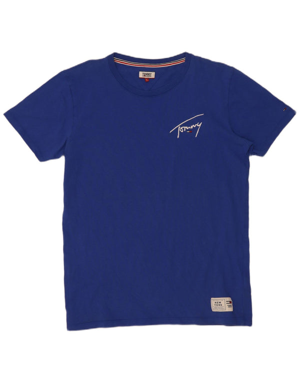 Tommy Hilfiger Mens Graphic T-Shirt Top Large Blue Cotton