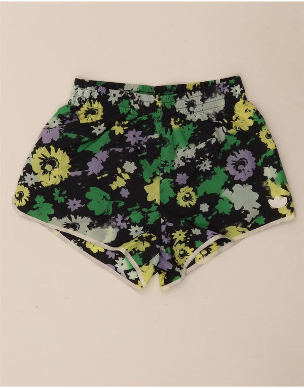 Adidas Womens High Waist Sport Shorts UK 8 Small Multicoloured Floral