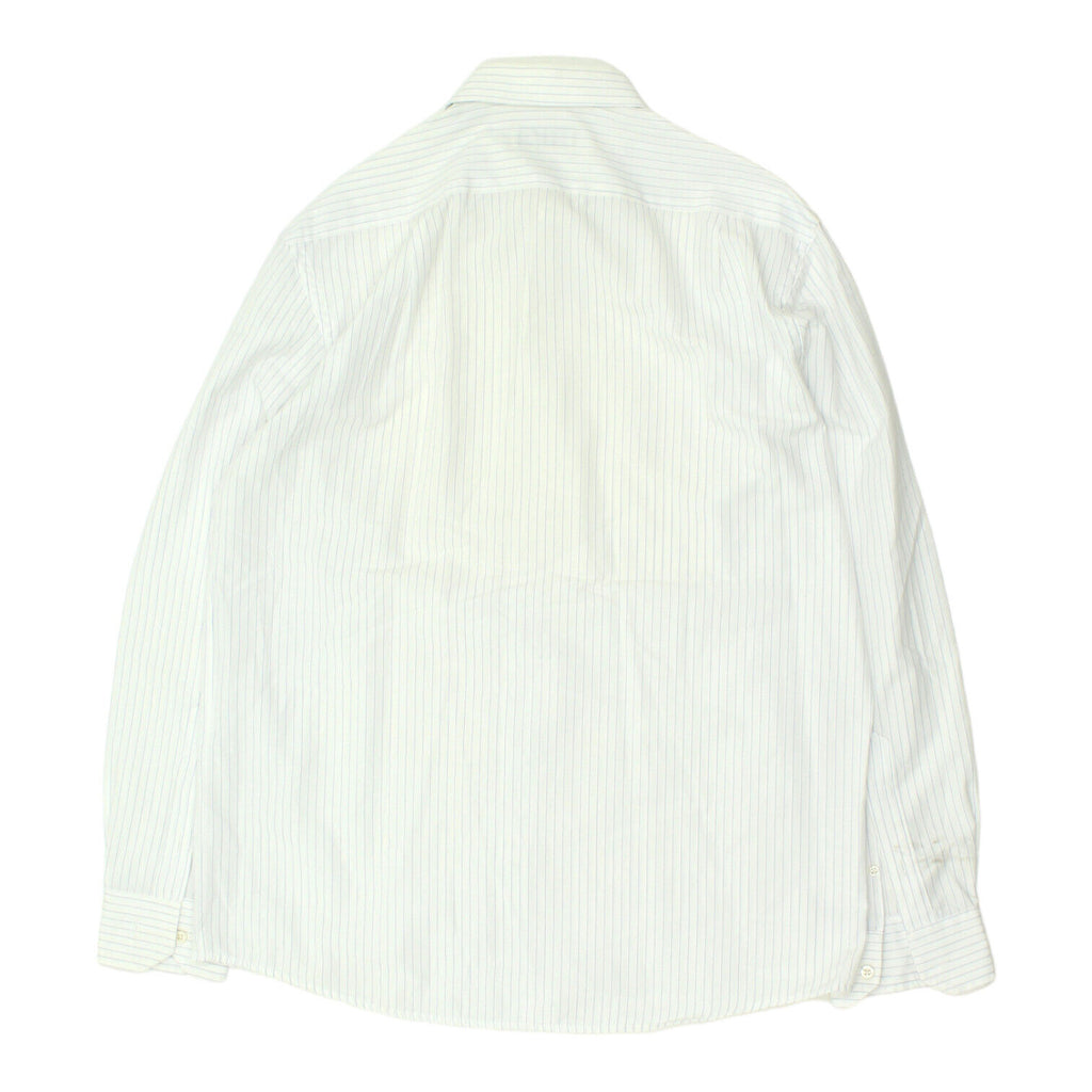 Yves Saint Laurent Mens White Pin Stripe Shirt | Vintage Designer Formal VTG | Vintage Messina Hembry | Thrift | Second-Hand Messina Hembry | Used Clothing | Messina Hembry 
