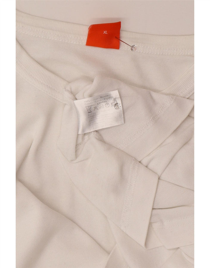 HUGO BOSS Mens T-Shirt Top XL White Cotton