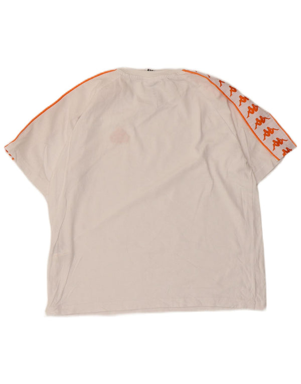 Kappa Womens Graphic T-Shirt Top UK 10 Small White Cotton