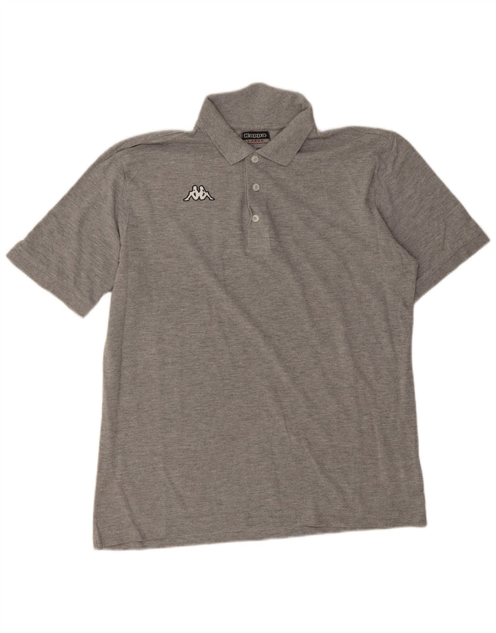 Kappa Mens Polo Shirt Large Grey Flecked Cotton