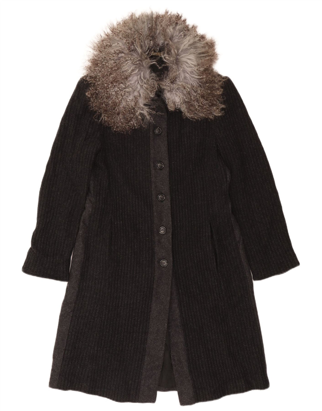 Misto Womens Knit Overcoat UK 10 Small Grey Colourblock Wool