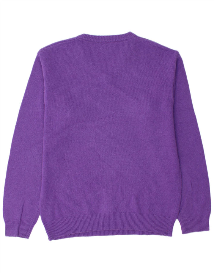 Marlboro Classics Mens V-Neck Jumper Sweater 2XL Purple Wool