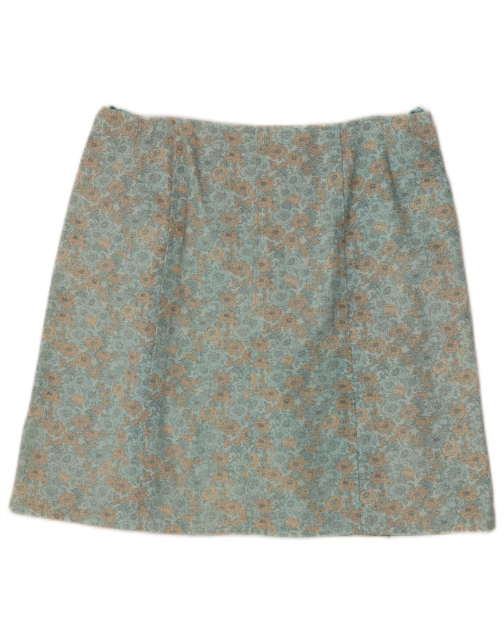 Vintage Womens Mini Skirt W30 Medium Green Floral