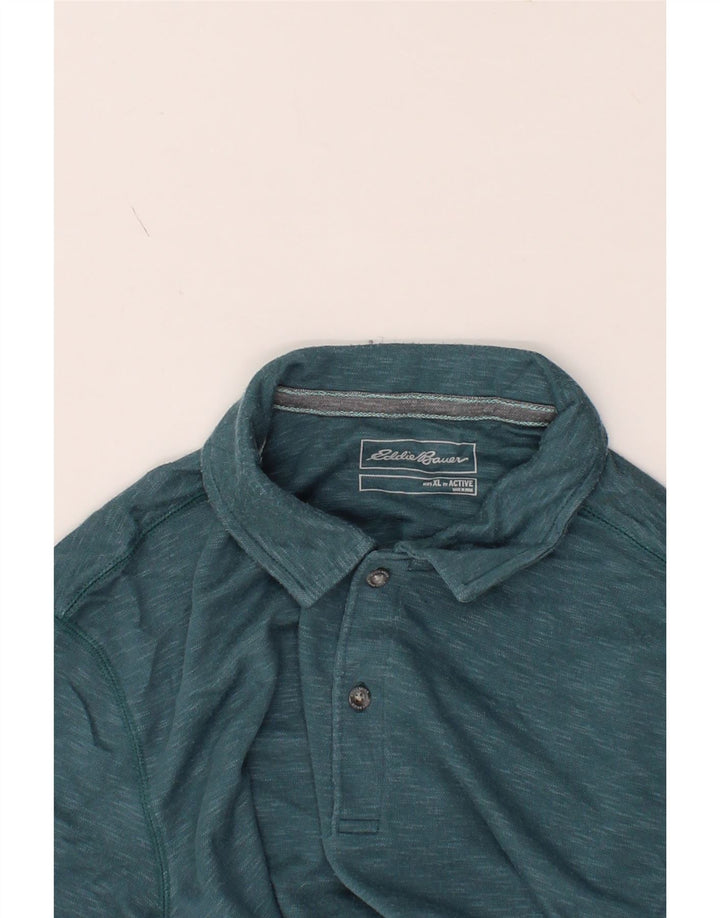 EDDIE BAUER Mens Polo Shirt XL Blue Modal Vintage Eddie Bauer and Second-Hand Eddie Bauer from Messina Hembry 