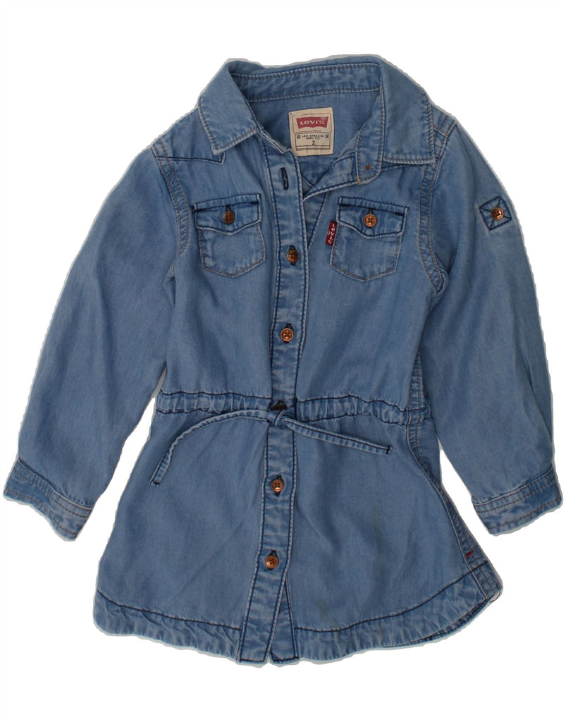 LEVI'S Baby Girls Long Sleeve Denim Dress 18-24 Months Blue Cotton | Vintage Levi's | Thrift | Second-Hand Levi's | Used Clothing | Messina Hembry 