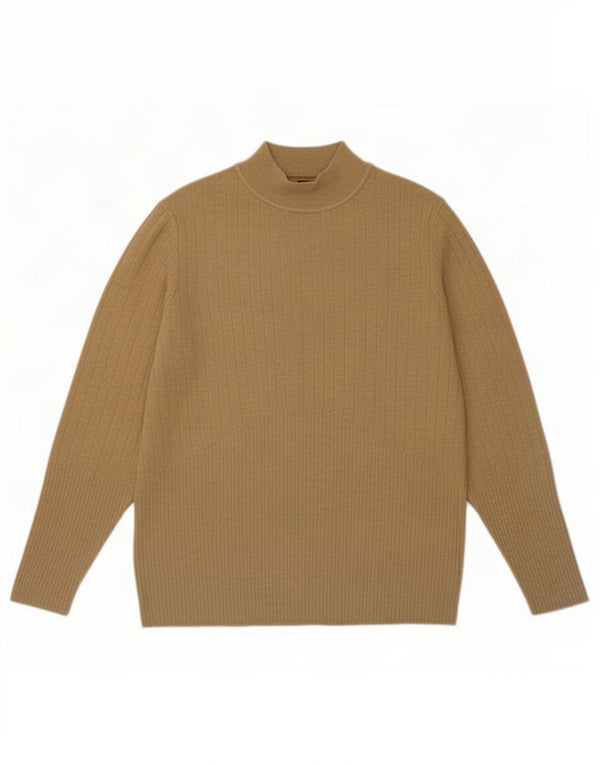 Marks & Spencer Womens Turtle Neck Jumper Sweater UK 22 3XL Brown Viscose