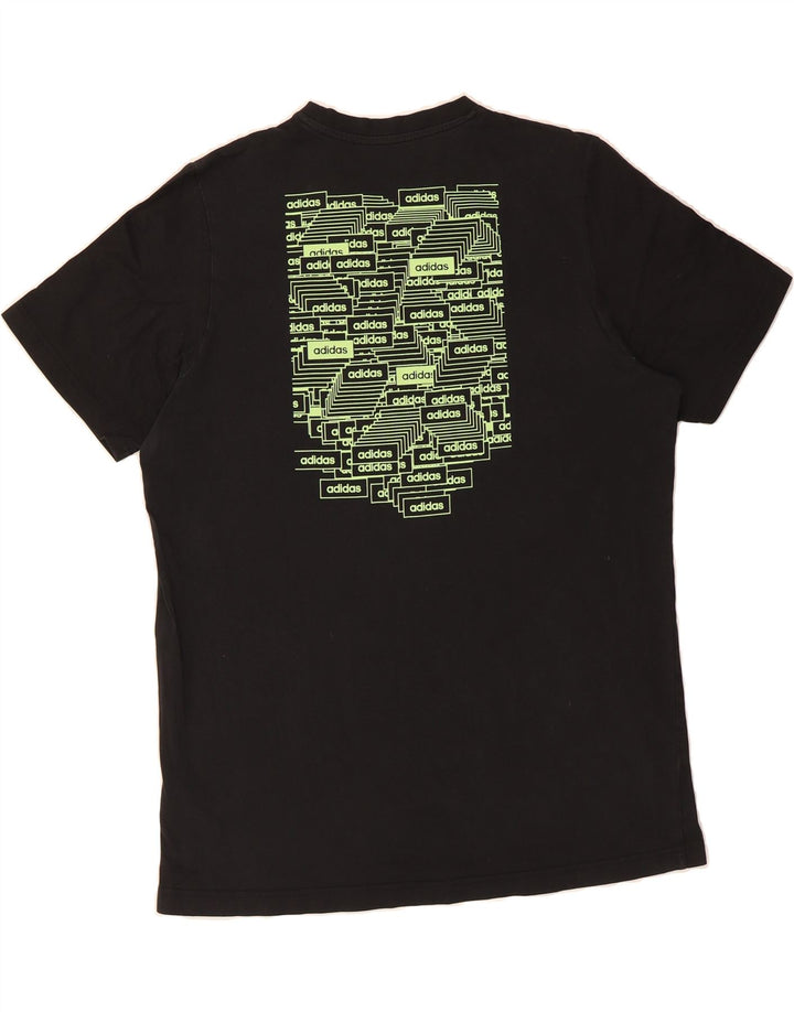 ADIDAS Mens Graphic T-Shirt Top Large Black Cotton Vintage Adidas and Second-Hand Adidas from Messina Hembry 