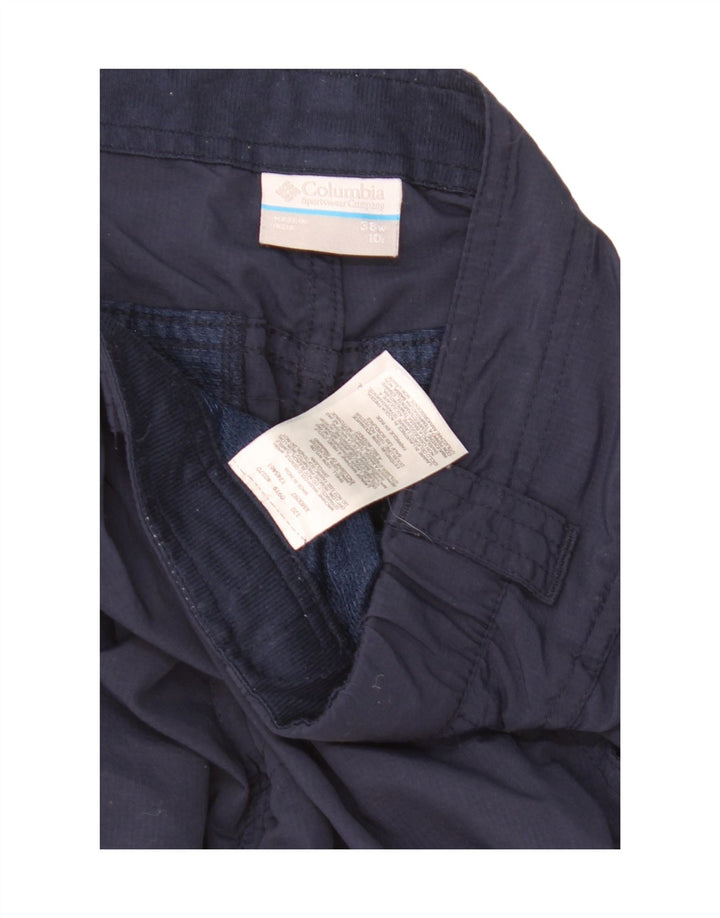 COLUMBIA Mens Cargo Shorts W38 XL Navy Blue Nylon