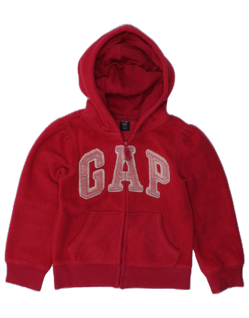 GAP Girls Graphic Fleece Zip Hoodie Sweater 3-4 Years Pink Polyester | Vintage Gap | Thrift | Second-Hand Gap | Used Clothing | Messina Hembry 