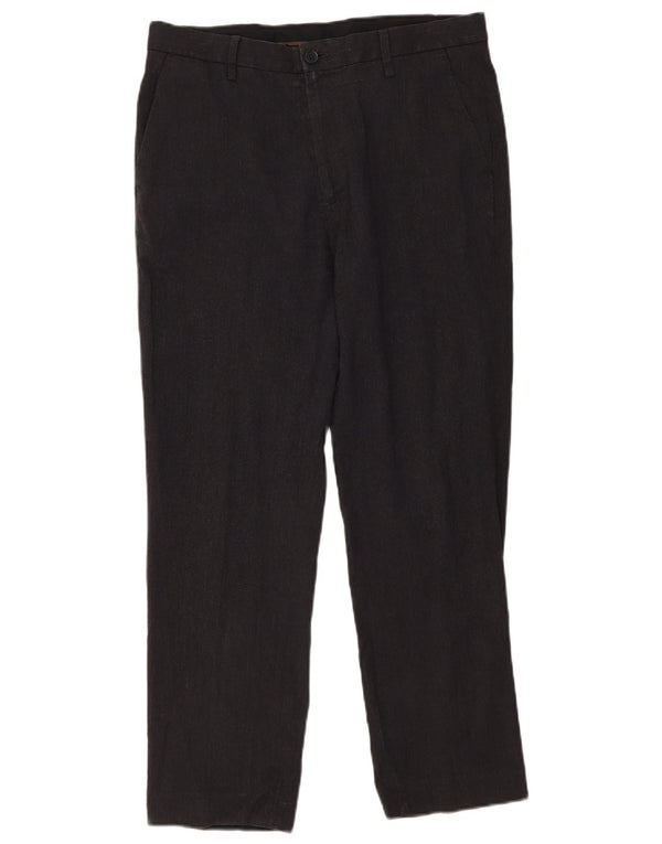 Marks & Spencer Mens Tailored Straight Suit Trousers W34 L29 Grey Polyester