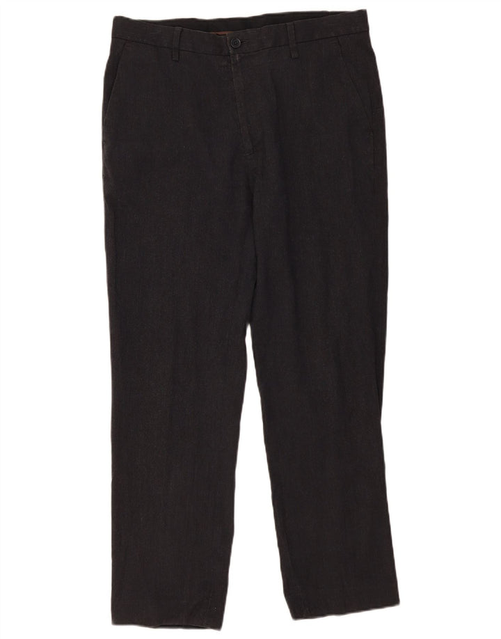 Marks & Spencer Mens Tailored Straight Suit Trousers W34 L29 Grey Polyester