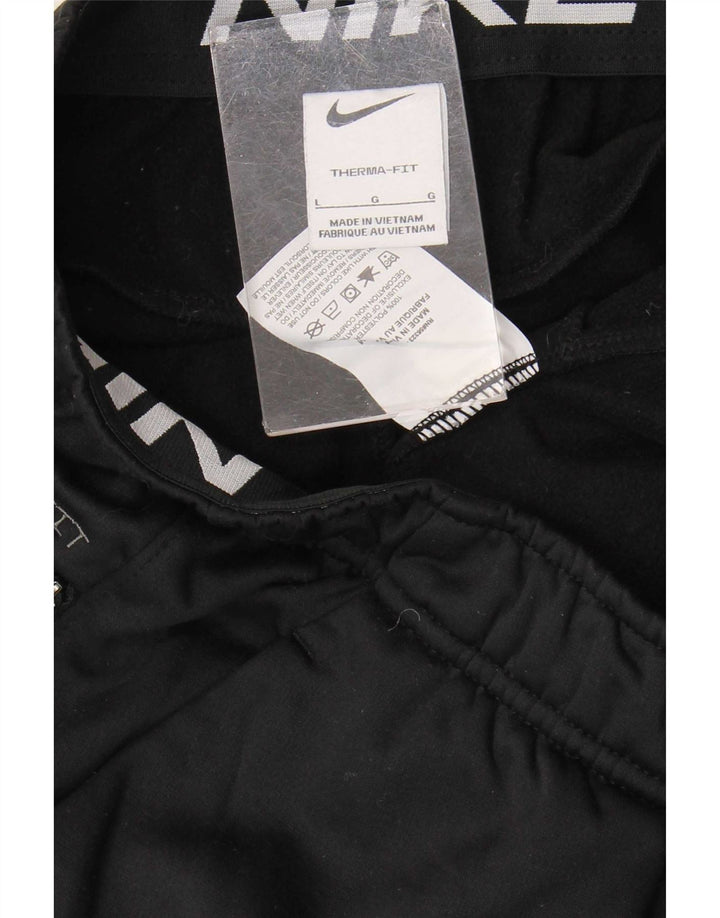 Nike Mens Therma-Fit Tracksuit Trousers Joggers Large Black Polyester