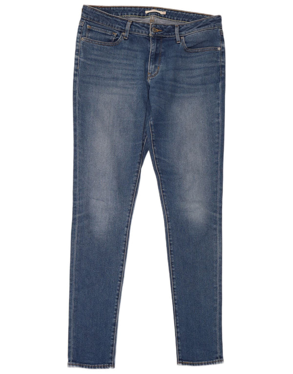 Levi's Womens 711 Skinny Jeans W30 L34 Blue Cotton