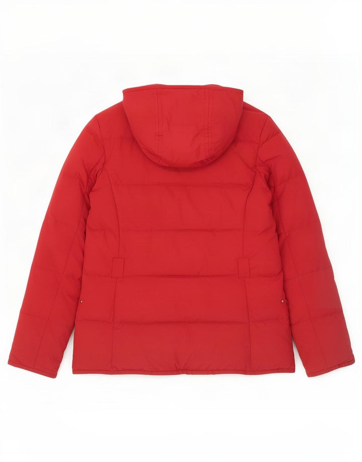 Ralph Lauren Womens Hooded Padded Jacket UK 12 Medium Red Polyester