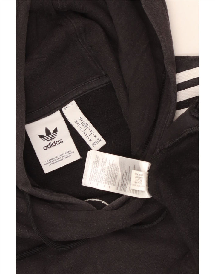 Adidas Mens Graphic Hoodie Jumper Medium Black Cotton