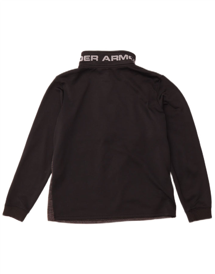 UNDER ARMOUR Boys Zip Neck Pullover Tracksuit Top 13-14 Years XL  Black