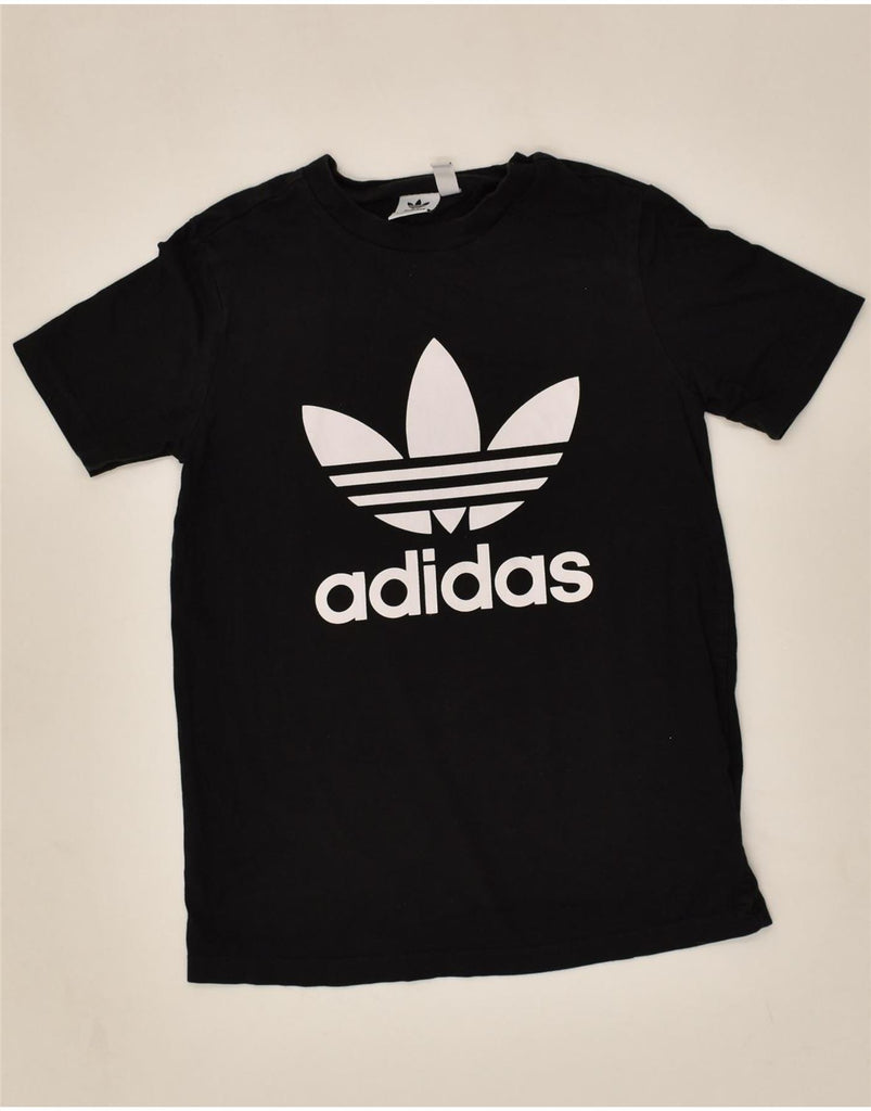 ADIDAS Womens Graphic T-Shirt Top UK 8 Small Black Cotton | Vintage Adidas | Thrift | Second-Hand Adidas | Used Clothing | Messina Hembry 