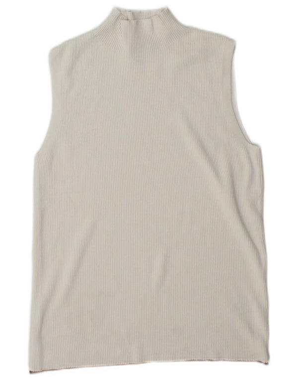 Marks & Spencer Womens Vest Top UK 14 Large White Viscose