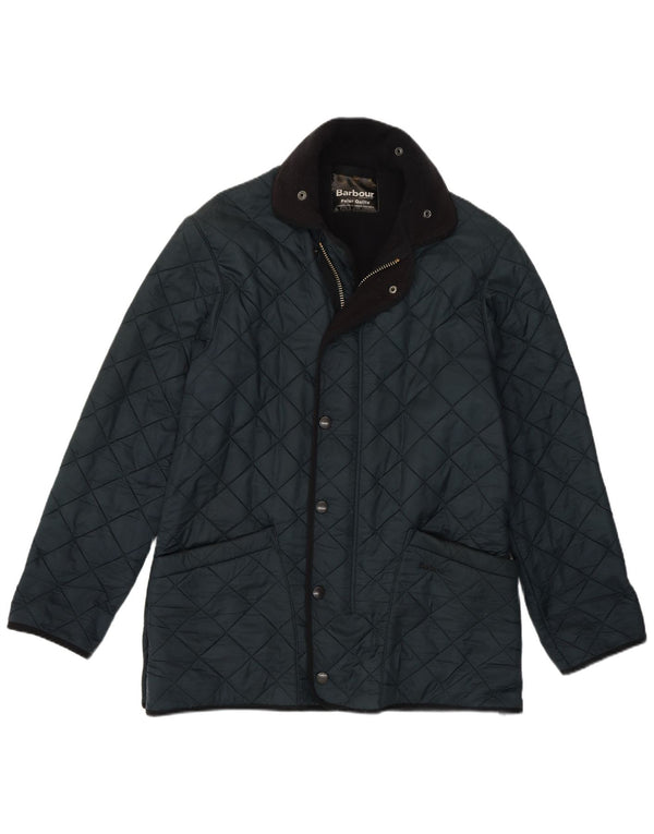 Barbour Mens Quilted Jacket UK 38 Medium Navy Blue Polyester