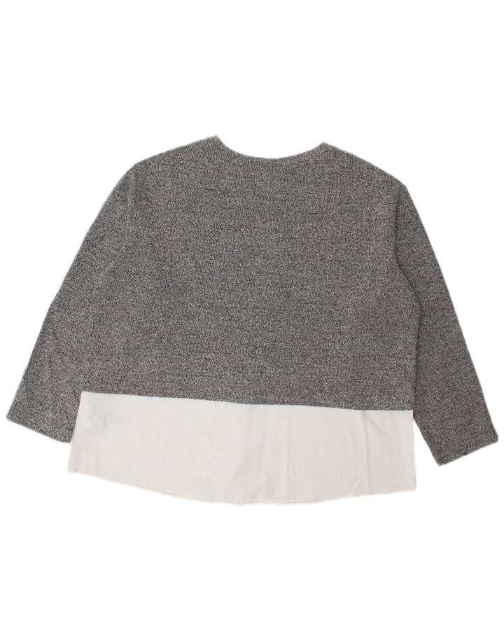 Marks & Spencer Womens Blouse Top UK 20 2XL Grey Flecked Polyester