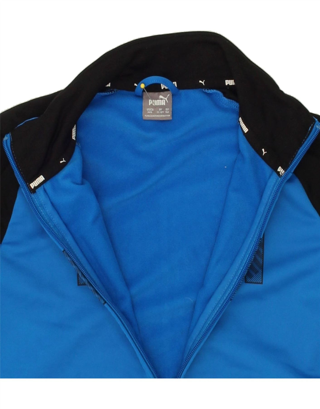 PUMA Boys Graphic Tracksuit Top Jacket 11-12 Years Blue Colourblock Vintage Puma and Second-Hand Puma from Messina Hembry 