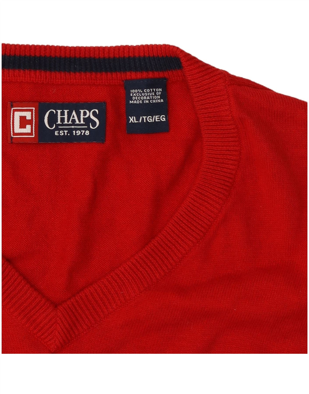 Chaps Mens Vest Tank Top XL Red Cotton