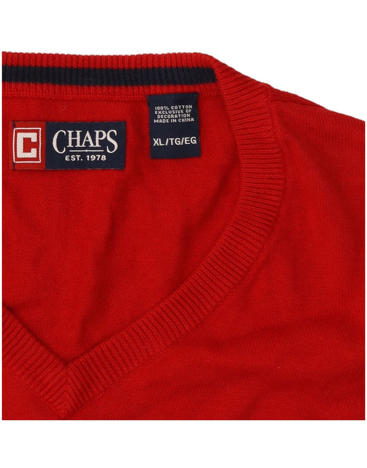 Chaps Mens Vest Tank Top XL Red Cotton