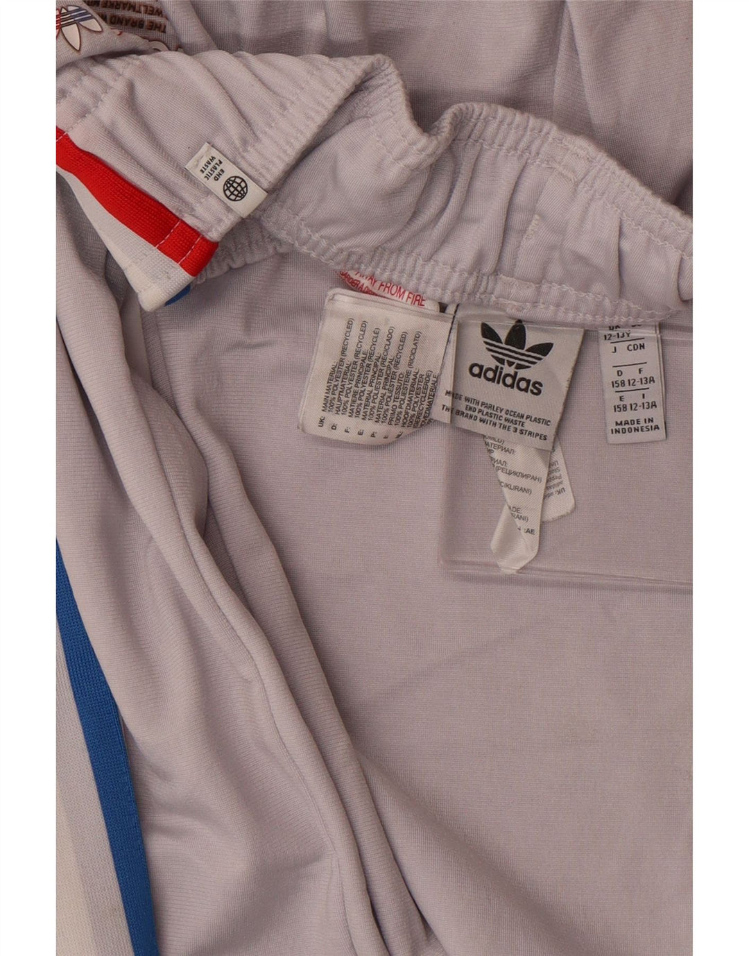 Adidas Boys Tracksuit Trousers Joggers 12-13 Years  Grey Polyester