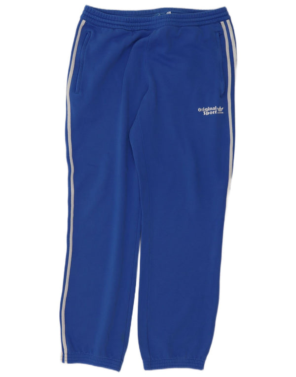 Adidas Mens Tracksuit Trousers Joggers Medium Blue Cotton