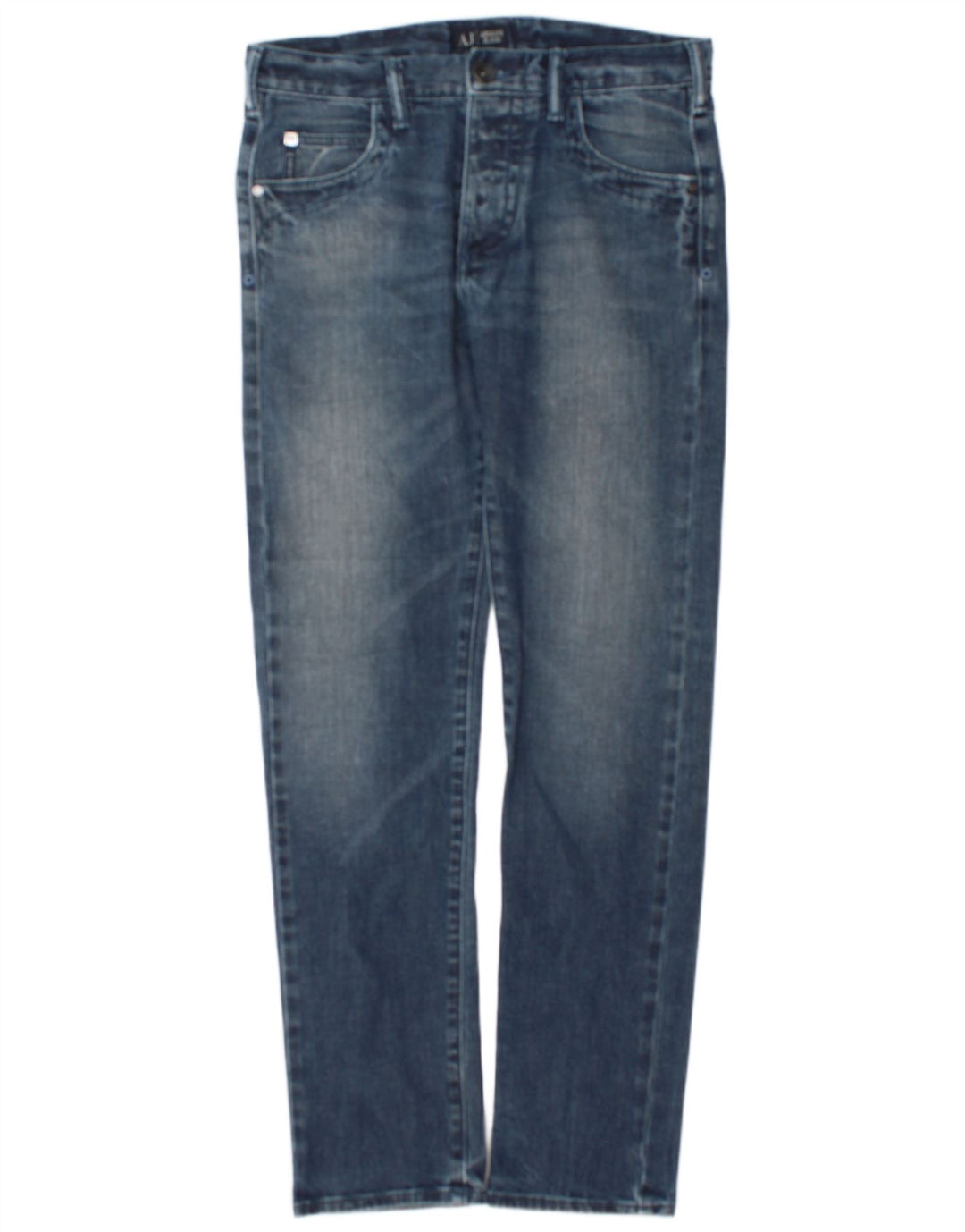 Armani Mens Slim Jeans W32 L32 Blue Cotton