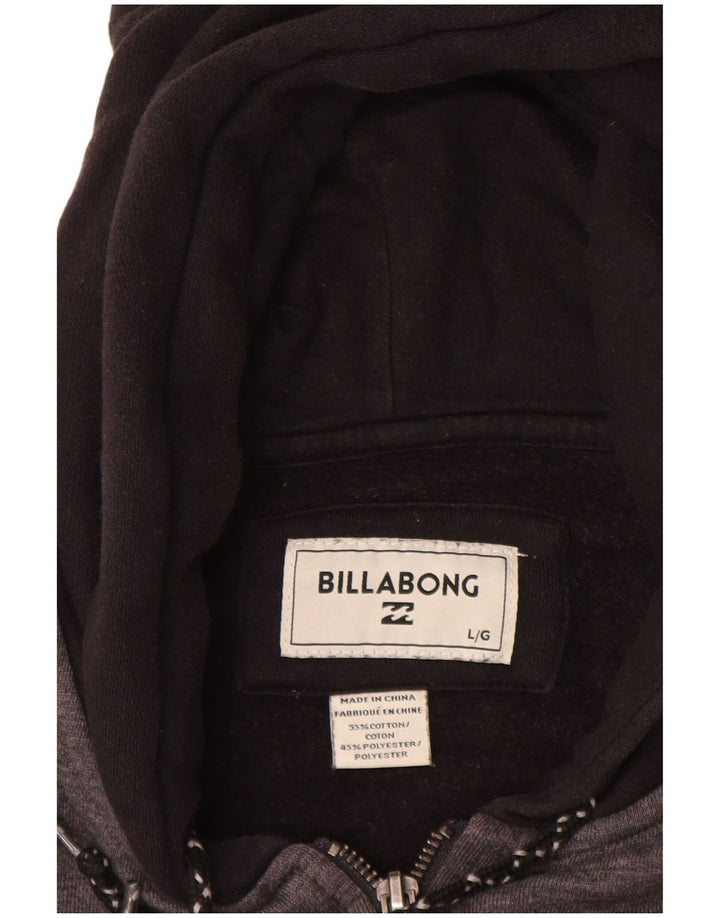 Billabong Mens Zip Hoodie Sweater Large Grey Cotton