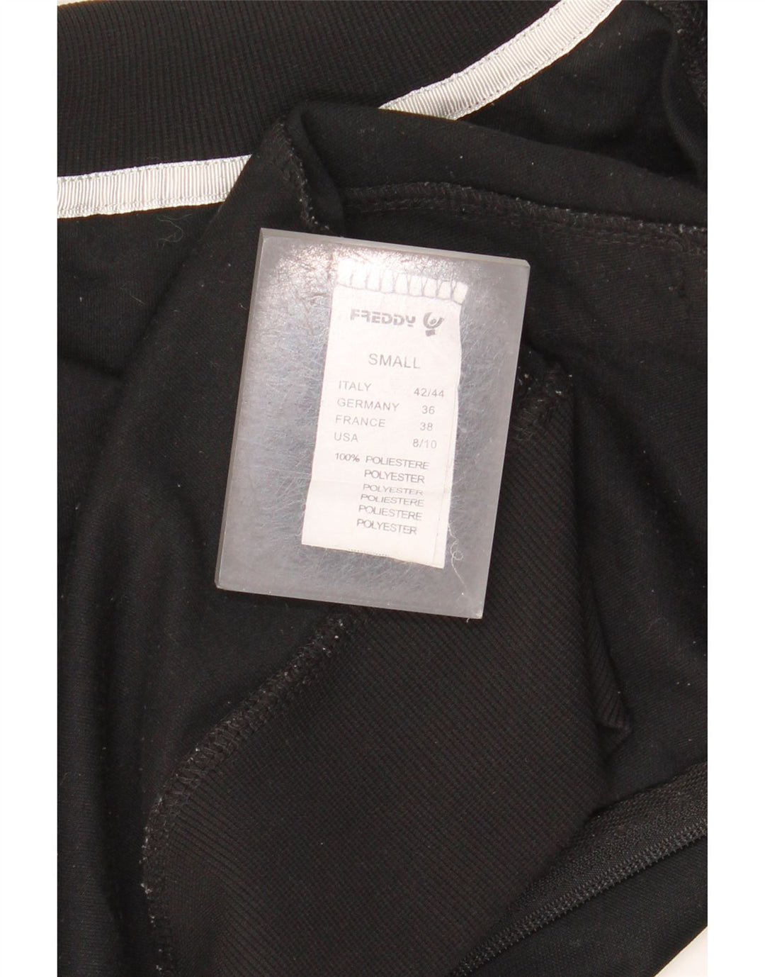 Freddy Womens Graphic Tracksuit Top Jacket UK 10 Small Black Polyester