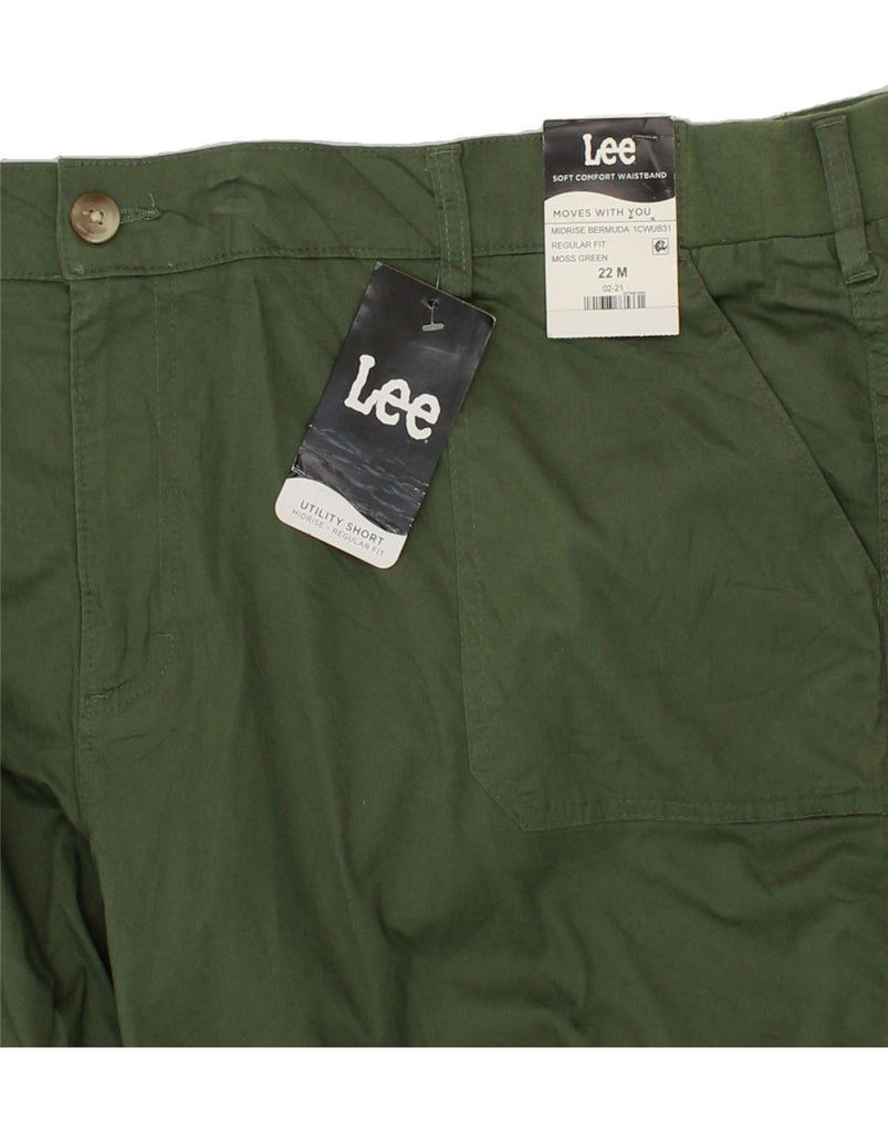 LEE Womens Regular Fit Bermuda Shorts US 22 3XL W44  Green Cotton Vintage Lee and Second-Hand Lee from Messina Hembry 