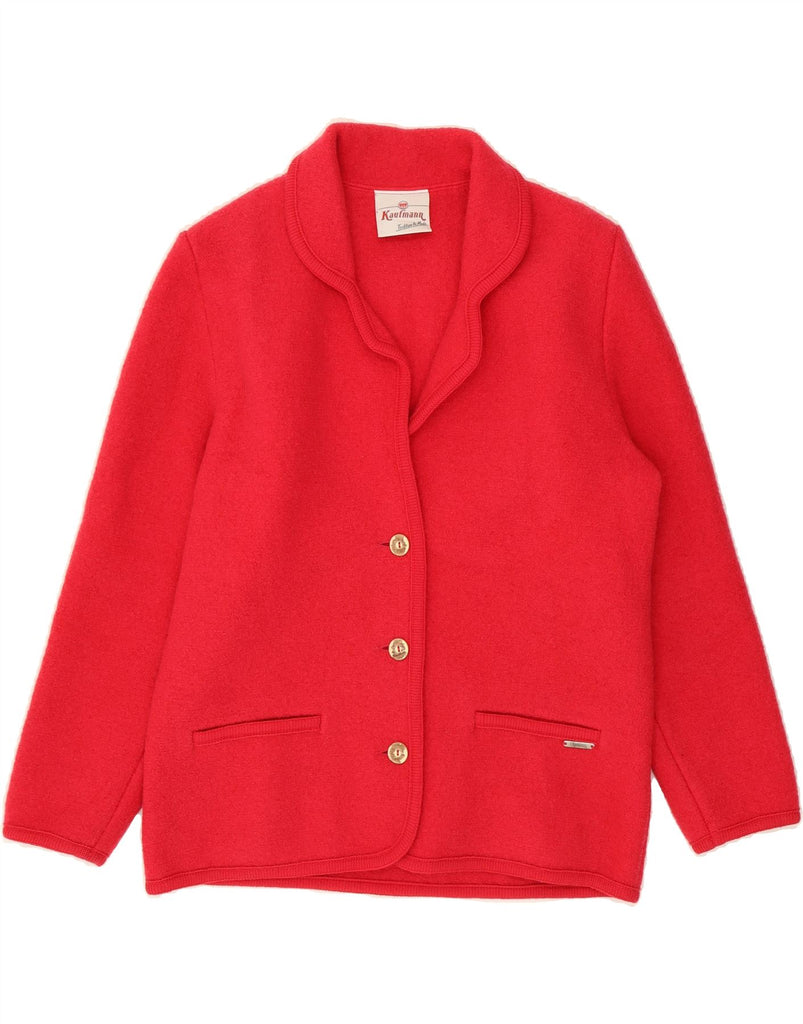 KAUFMANN Womens 3 Button Blazer Jacket IT 46 Large Red Wool Vintage Kaufmann and Second-Hand Kaufmann from Messina Hembry 