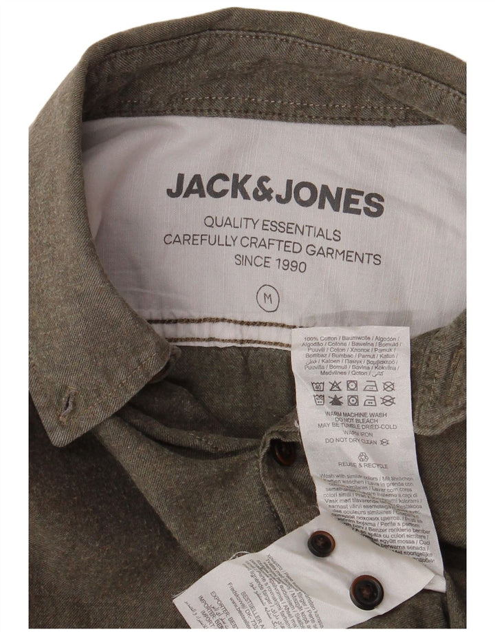 Jack & Jones Mens Shirt Medium Khaki Cotton